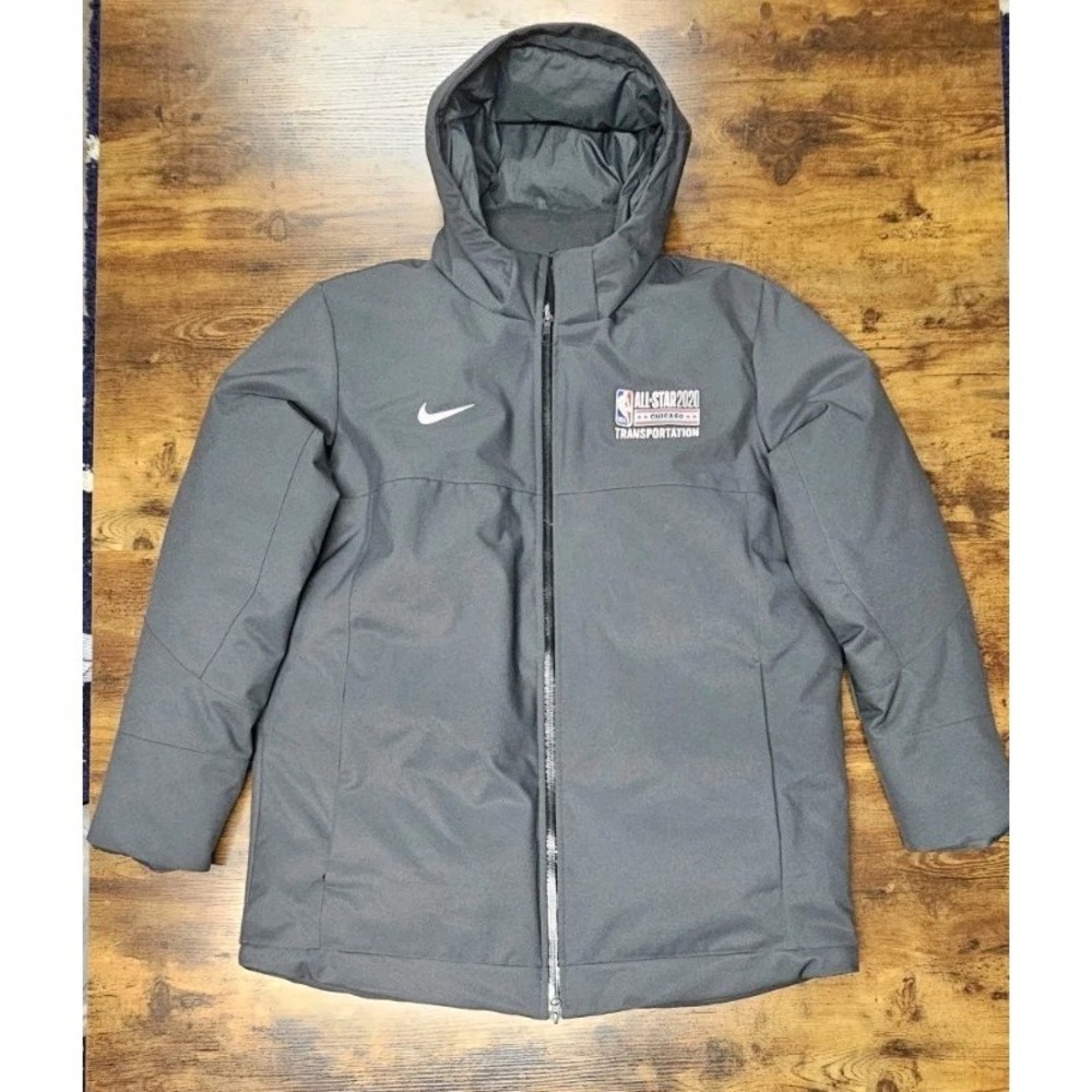 Nike Team Training 550 Down Fill Hooded Parka‎ Jacket Gray Sz XL Ex Cond